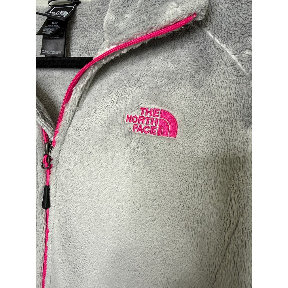 The North Face Women’s Medium Gray Pink Full Zip Fleece Jacket Cozy Athleisure - Picture 3 of 8